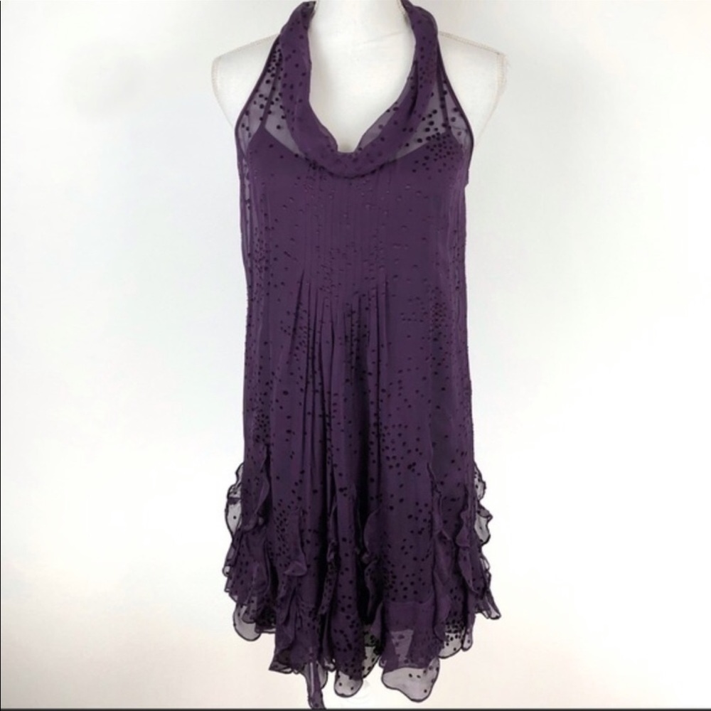 Rebecca Taylor Swiss Dot Ruffled Silk Dress